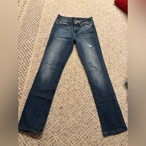 Judy Blue Distressed Mid-Rise Straight Leg Jeans - Size 9/29